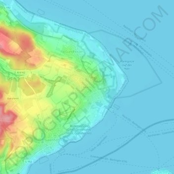Topografische kaart Horn, hoogte, reliëf