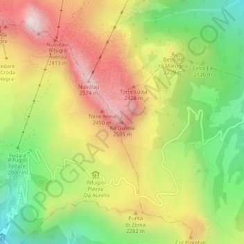 Topografische kaart Ra Gusela, hoogte, reliëf