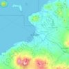 Topografische kaart Manado, hoogte, reliëf