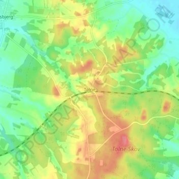 Topografische kaart Tolne, hoogte, reliëf