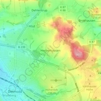 Topografische kaart Herberhausen, hoogte, reliëf