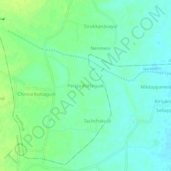 Topografische kaart Periya Kottagudi, hoogte, reliëf