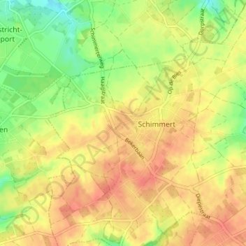 Topografische kaart Kruis, hoogte, reliëf