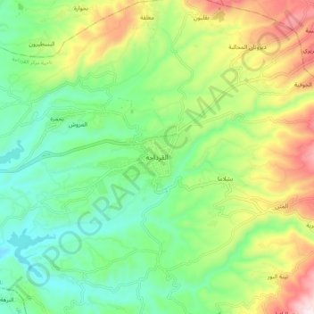 Topografische kaart Al-Qardaha, hoogte, reliëf