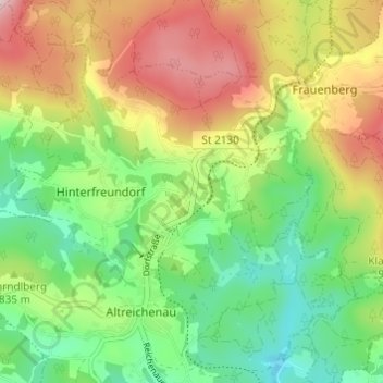 Topografische kaart Branntweinhäuser, hoogte, reliëf