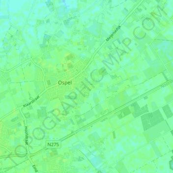 Topografische kaart Waatskamp, hoogte, reliëf