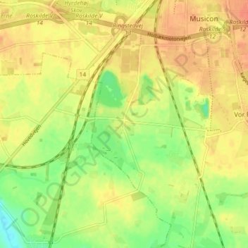 Topografische kaart Darup, hoogte, reliëf