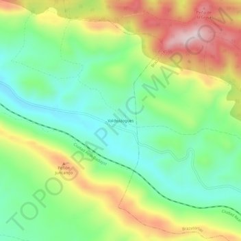 Topografische kaart Valdeazogues, hoogte, reliëf