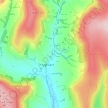 Topografische kaart Seave Green, hoogte, reliëf