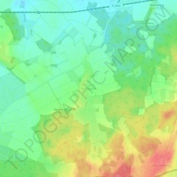 Topografische kaart Ramsach, hoogte, reliëf