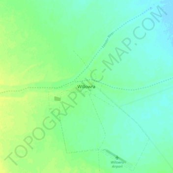 Topografische kaart Willowra, hoogte, reliëf
