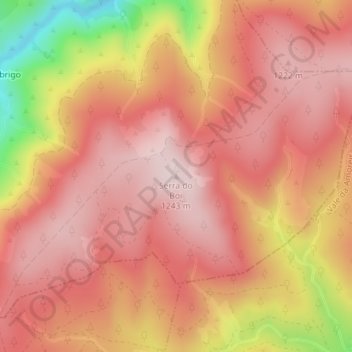Topografische kaart Serra do Boi, hoogte, reliëf