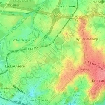 Topografische kaart La Flache, hoogte, reliëf