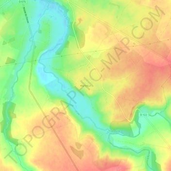 Topografische kaart Martreuil, hoogte, reliëf