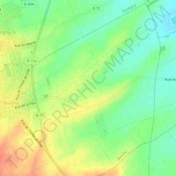 Topografische kaart Le Vallon Fourré, hoogte, reliëf