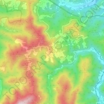 Topografische kaart Biestro, hoogte, reliëf