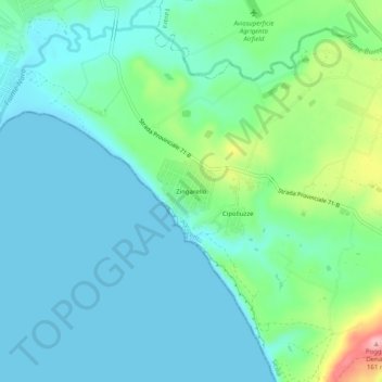 Topografische kaart Zingarello, hoogte, reliëf
