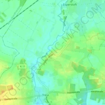 Topografische kaart Grüft, hoogte, reliëf