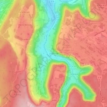 Topografische kaart La Peyrouse, hoogte, reliëf