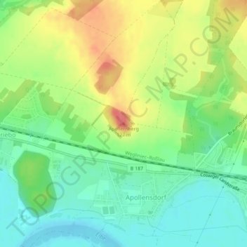Topografische kaart Apollensberg, hoogte, reliëf