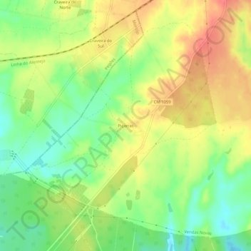 Topografische kaart Piçarras, hoogte, reliëf