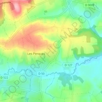 Topografische kaart Hameau Giot, hoogte, reliëf