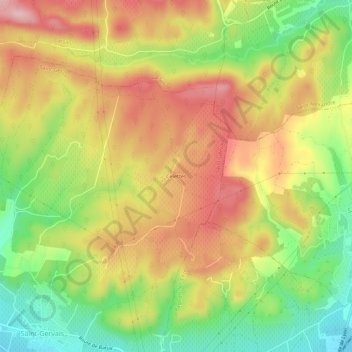 Topografische kaart Celettes, hoogte, reliëf