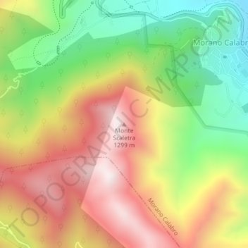 Topografische kaart Monte Scaletra, hoogte, reliëf