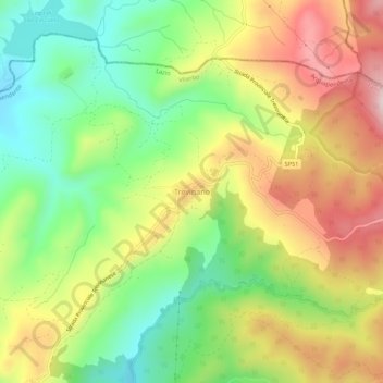 Topografische kaart Trevinano, hoogte, reliëf