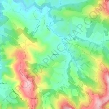 Topografische kaart Lambarré, hoogte, reliëf
