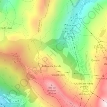 Topografische kaart Le Grand Plénay, hoogte, reliëf