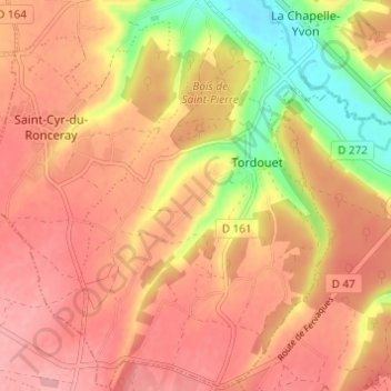 Topografische kaart La Verdrie, hoogte, reliëf