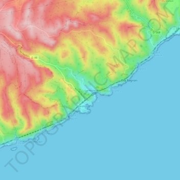 Topografische kaart La Vesse, hoogte, reliëf
