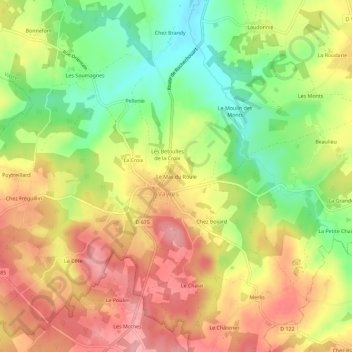 Topografische kaart Le Mas du Roule, hoogte, reliëf