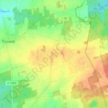 Topografische kaart Jäskau, hoogte, reliëf