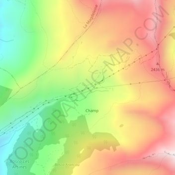 Topografische kaart Revard, hoogte, reliëf