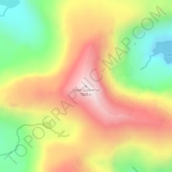 Topografische kaart Mont Guynemer, hoogte, reliëf