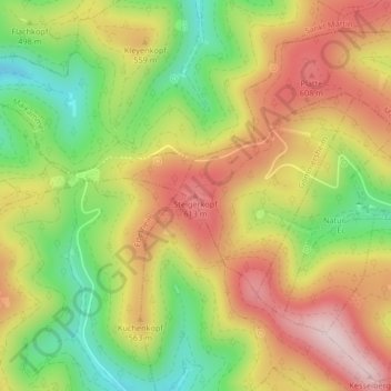 Topografische kaart Steigerkopf, hoogte, reliëf
