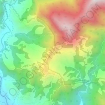 Topografische kaart Yangjakot, hoogte, reliëf
