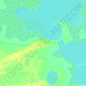 Topografische kaart Данькова, hoogte, reliëf