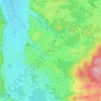 Topografische kaart Selbensberg, hoogte, reliëf