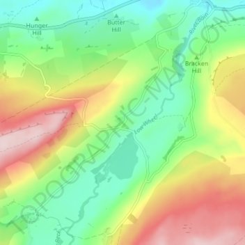 Topografische kaart Countersett, hoogte, reliëf