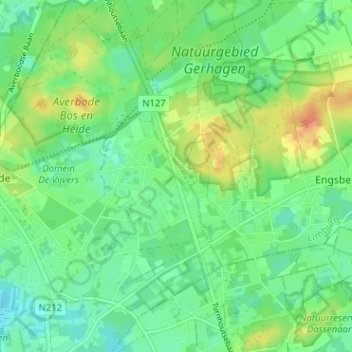 Topografische kaart Okselaar, hoogte, reliëf