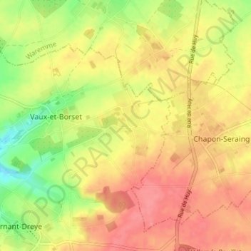 Topografische kaart Borset, hoogte, reliëf