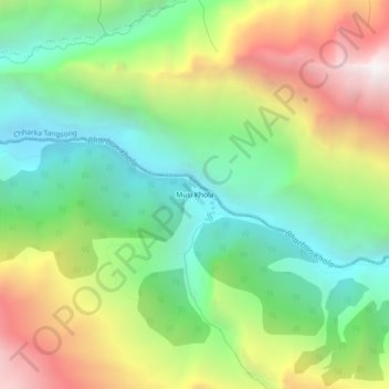 Topografische kaart Musi Khola, hoogte, reliëf