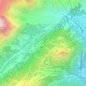 Topografische kaart Peindein, hoogte, reliëf