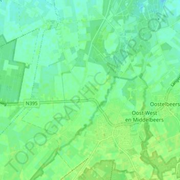 Topografische kaart Voorteind, hoogte, reliëf