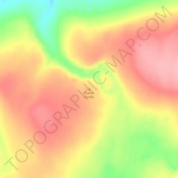 Topografische kaart Giants Castle, hoogte, reliëf