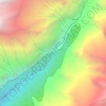 Topografische kaart Himalaya, hoogte, reliëf