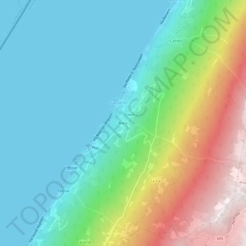 Topografische kaart Biaza, hoogte, reliëf